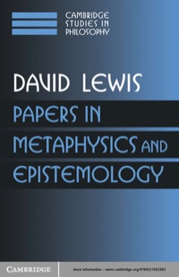 Imagen de portada: Papers in Metaphysics and Epistemology: Volume 2 1st edition 9780521582483