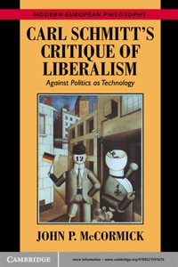 Cover image: Carl Schmitt's Critique of Liberalism 1st edition 9780521664578