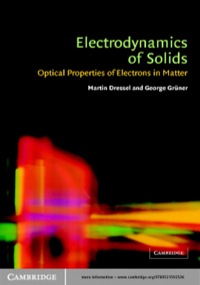 Imagen de portada: Electrodynamics of Solids 1st edition 9780521592536