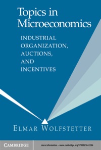 Cover image: Topics in Microeconomics 1st edition 9780521645348