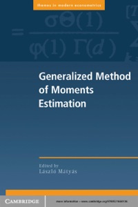Cover image: Generalized Method of Moments Estimation 1st edition 9780521660136