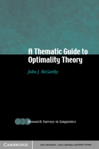 表紙画像: A Thematic Guide to Optimality Theory 1st edition 9780521791946