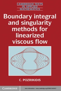 Imagen de portada: Boundary Integral and Singularity Methods for Linearized Viscous Flow 1st edition 9780521405027