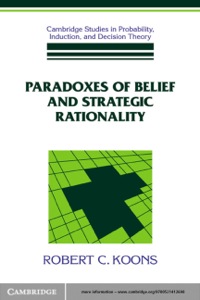 Imagen de portada: Paradoxes of Belief and Strategic Rationality 1st edition 9780521412698