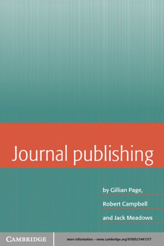 Cover image: Journal Publishing 1st edition 9780521441377