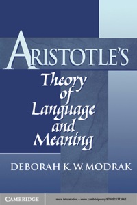 صورة الغلاف: Aristotle's Theory of Language and Meaning 1st edition 9780521772662