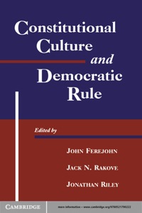 Cover image: Constitutional Culture and Democratic Rule 1st edition 9780521790222