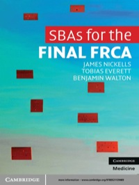 Imagen de portada: SBAs for the Final FRCA 1st edition 9780521139489