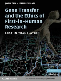 Cover image: Gene Transfer and the Ethics of First-in-Human Research 1st edition 9780521690843