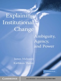 Cover image: Explaining Institutional Change 1st edition 9780521118835