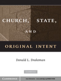 Cover image: Church, State, and Original Intent 1st edition 9780521119184