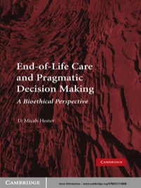 Imagen de portada: End-of-Life Care and Pragmatic Decision Making 1st edition 9780521113809