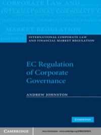 表紙画像: EC Regulation of Corporate Governance 1st edition 9780521876674