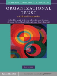 Cover image: Organizational Trust 1st edition 9780521492911