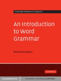 Imagen de portada: An Introduction to Word Grammar 1st edition 9780521896900