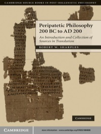 صورة الغلاف: Peripatetic Philosophy, 200 BC to AD 200 1st edition 9780521884808