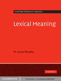 Titelbild: Lexical Meaning 1st edition 9780521860314