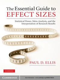 Cover image: The Essential Guide to Effect Sizes 1st edition 9780521194235