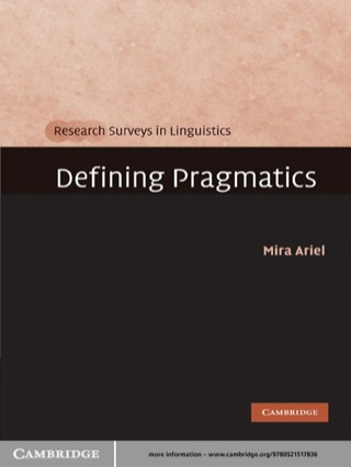 Cover image: Defining Pragmatics 1st edition 9780521517836