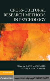 صورة الغلاف: Cross-Cultural Research Methods in Psychology 9780521765251
