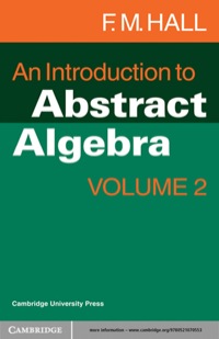 Cover image: An Introduction to Abstract Algebra 1st edition 9780521298629