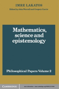 Imagen de portada: Mathematics, Science and Epistemology: Volume 2, Philosophical Papers 1st edition 9780521280303