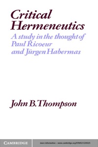 Titelbild: Critical Hermeneutics 1st edition 9780521276665