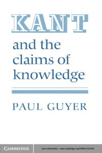 Imagen de portada: Kant and the Claims of Knowledge 1st edition 9780521337724