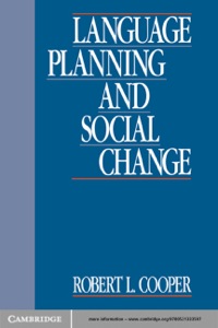 Imagen de portada: Language Planning and Social Change 1st edition 9780521333597