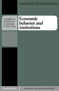 Imagen de portada: Economic Behavior and Institutions 1st edition 9780521348911