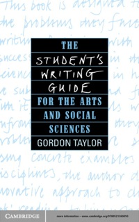 Titelbild: The Student's Writing Guide for the Arts and Social Sciences 1st edition 9780521369053