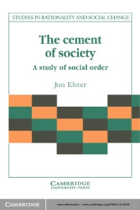 Cover image: The Cement of Society 1st edition 9780521376075