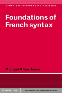 Imagen de portada: Foundations of French Syntax 1st edition 9780521381048