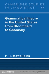 Cover image: Grammatical Theory in the United States 1st edition 9780521458474