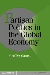 Cover image: Partisan Politics in the Global Economy 1st edition 9780521441544