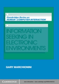 Imagen de portada: Information Seeking in Electronic Environments 1st edition 9780521586740