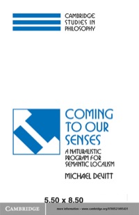 Cover image: Coming to our Senses 1st edition 9780521495431
