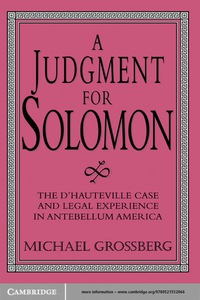 Titelbild: A Judgment for Solomon 9780521552066