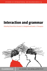 Titelbild: Interaction and Grammar 1st edition 9780521552257