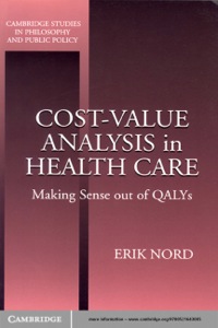 صورة الغلاف: Cost-Value Analysis in Health Care 1st edition 9780521643085