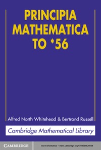 Cover image: Principia Mathematica to *56 2nd edition 9780521626064