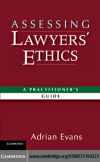 表紙画像: Assessing Lawyers' Ethics 1st edition 9780521764223