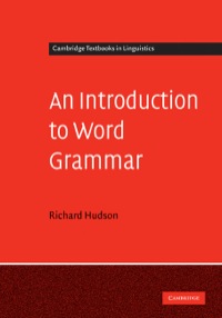 表紙画像: An Introduction to Word Grammar 9780521896900