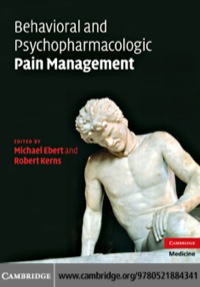 Cover image: Behavioral and Psychopharmacologic Pain Management 1st edition 9780521884341