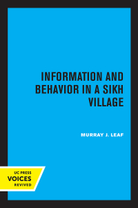 Imagen de portada: Information and Behavior in a Sikh Village 1st edition 9780520307834