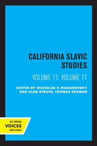 Cover image: California Slavic Studies, Volume XI 1st edition 9780520308305