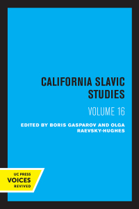 Cover image: California Slavic Studies, Volume XVI 1st edition 9780520360198