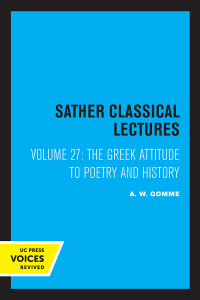 Cover image: The Greek Attitude to Poetry and History 1st edition 9780520360563