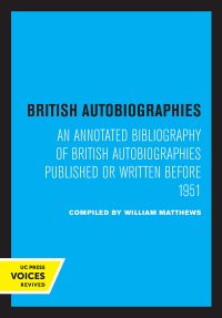 表紙画像: British Autobiographies 1st edition 9780520361249