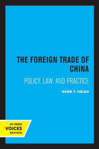 Cover image: The Foreign Trade of China 1st edition 9780520315754
